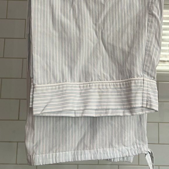 Lauren Ralph Lauren sz L embroidered cotton pajama set, blue and white stripe - Picture 5 of 6
